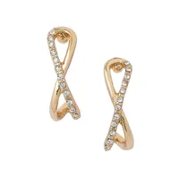 Goldtone & Crystal Infinity Stud Earrings