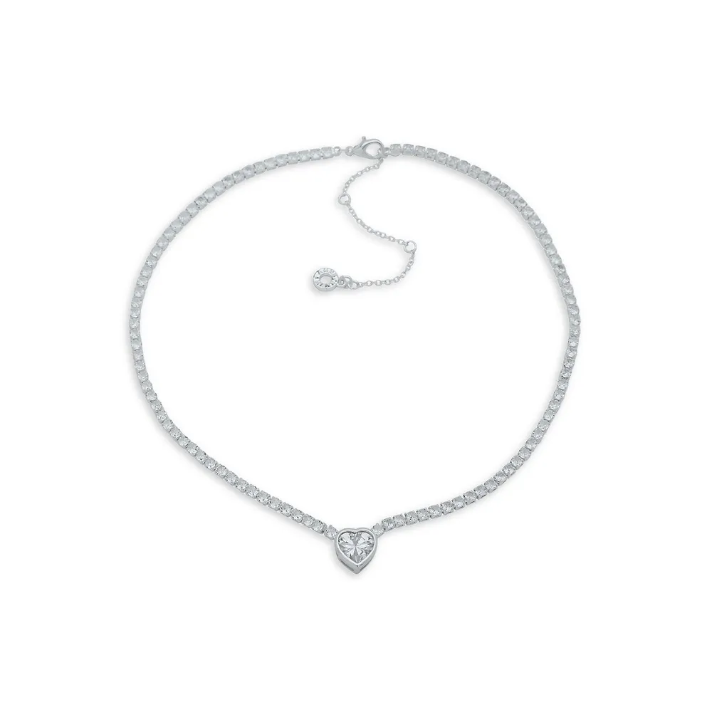 Silverplated & Cubic Zirconia Necklace