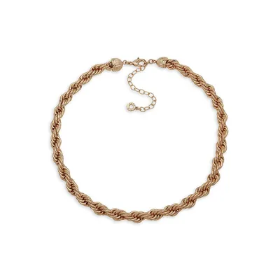 Goldtone Steel Twist-Chain Collar Necklace