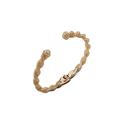 Goldtone Twist-Chain Hinged Bracelet