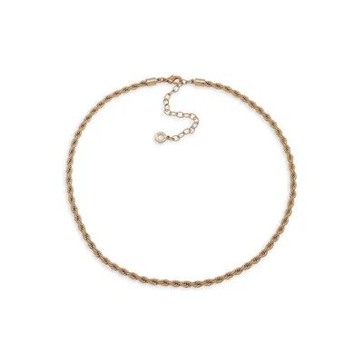 Goldtone Steel Twisted Chain Necklace - 16-Inch