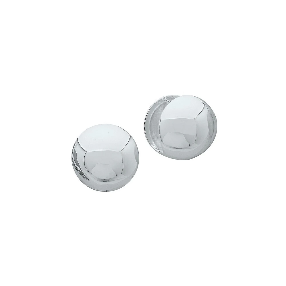 Silvertone Ball Stud Earrings