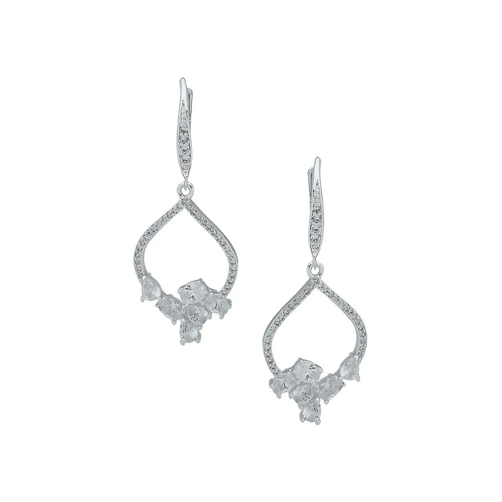 Silverplated Cubic Zirconia Drama Drop Earrings