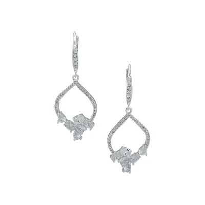 Silverplated Cubic Zirconia Drama Drop Earrings