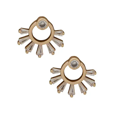 Goldplated and Crystal Open Stud Earrings
