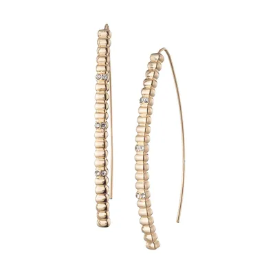 Goldplated Threader Bead Drop Earrings