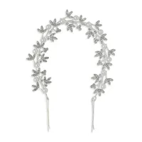 Silvertone Crystal Floral Headband