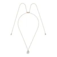 Goldtone Bolo Crystal Pendant Necklace