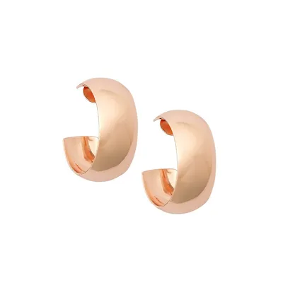 Rose-Goldtone Thick C Hoop Earrings