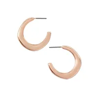 Rose-Goldtone Contoured C Hoop Earrings