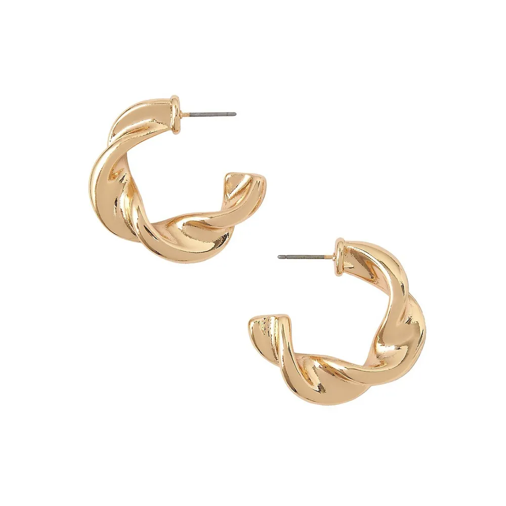Goldtone Spiral Huggie Earrings