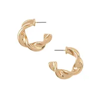 Goldtone Spiral Huggie Earrings