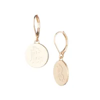 Goldplated Logo Coin Drop Earrings