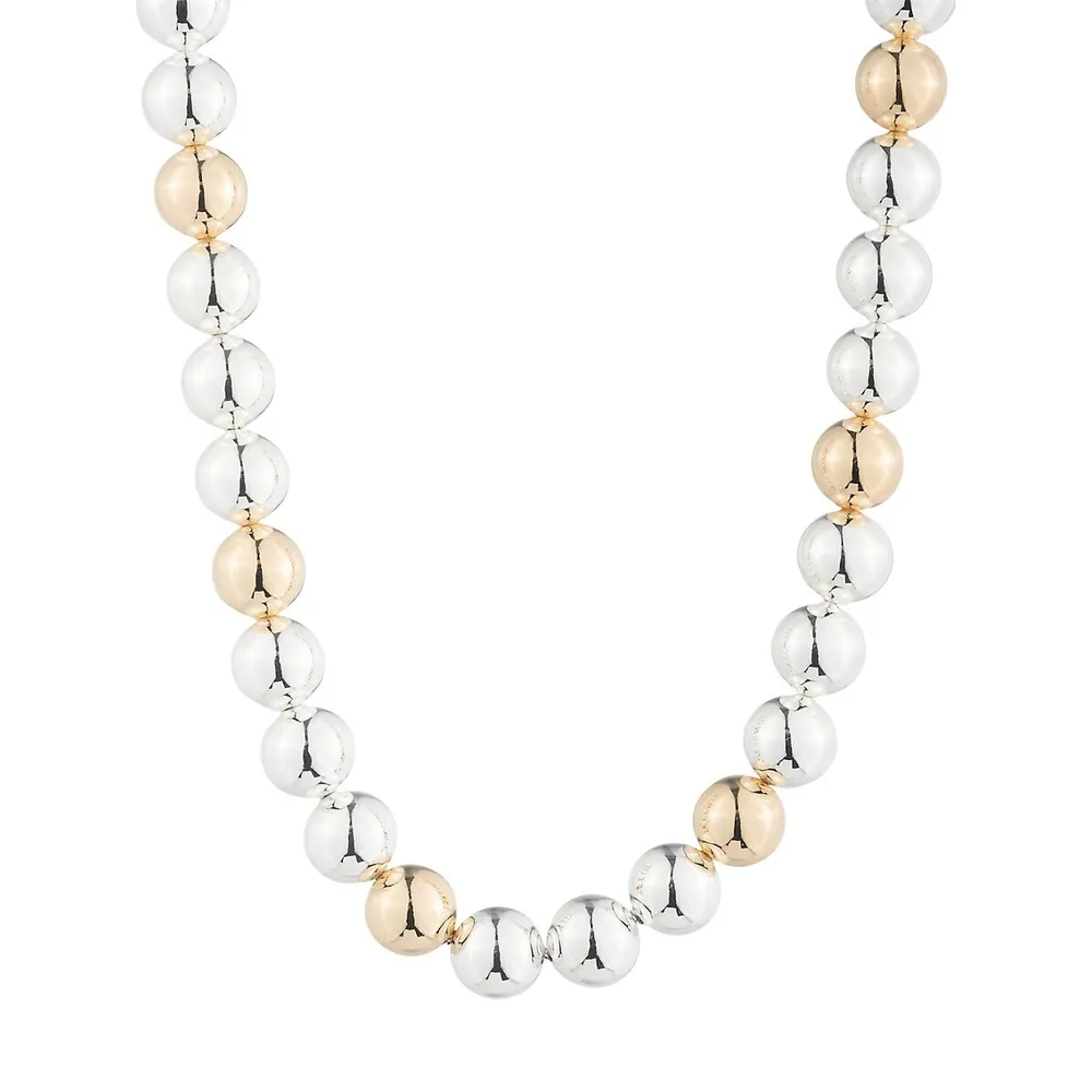 Two-Tone Bead-Link Collar Necklace