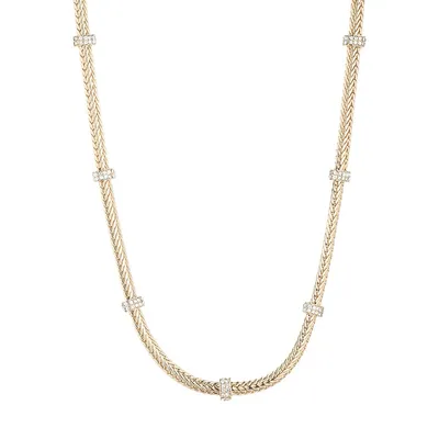 Goldtone and Crystal Pavé Rondelle Necklace