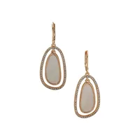 Goldtone Orbital Stone Drop Earrings