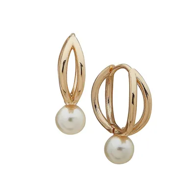 Goldtone Open Bead Drop Earrings
