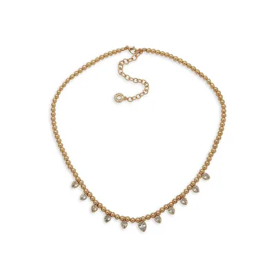 Goldplated and Cubic Zirconia Pear-Drop Necklace