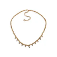 Goldplated and Cubic Zirconia Pear-Drop Necklace