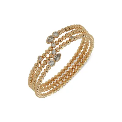 Goldtone Coiled Bead Bracelet
