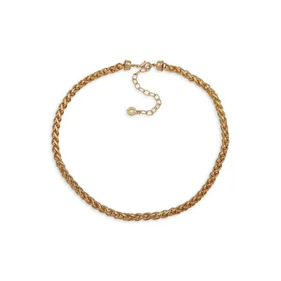 Goldtone Braided Chain Collar Necklace
