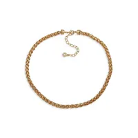 Goldtone Braided Chain Collar Necklace