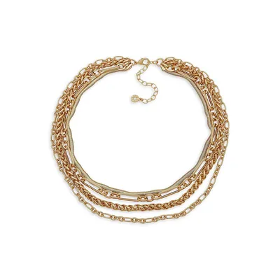 Goldtone Multi-Row Tiered Necklace