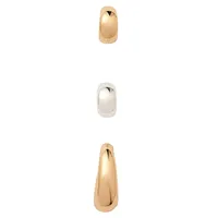 Goldplated and Silverplated 3-Piece Ear Cuff Earring Set