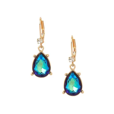 Goldplated and Glass Crystal Teardrop Earrings