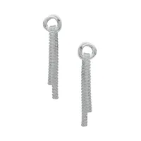 Silverplated and Cubic Zirconia Linear Earrings