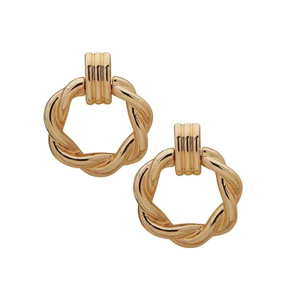 Goldplated Door-Knocker Clip-On Earrings