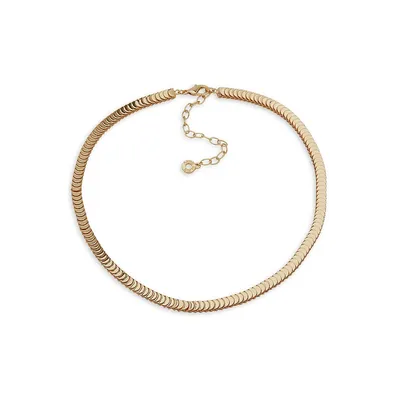 Goldtone Disc-Link Collar Necklace