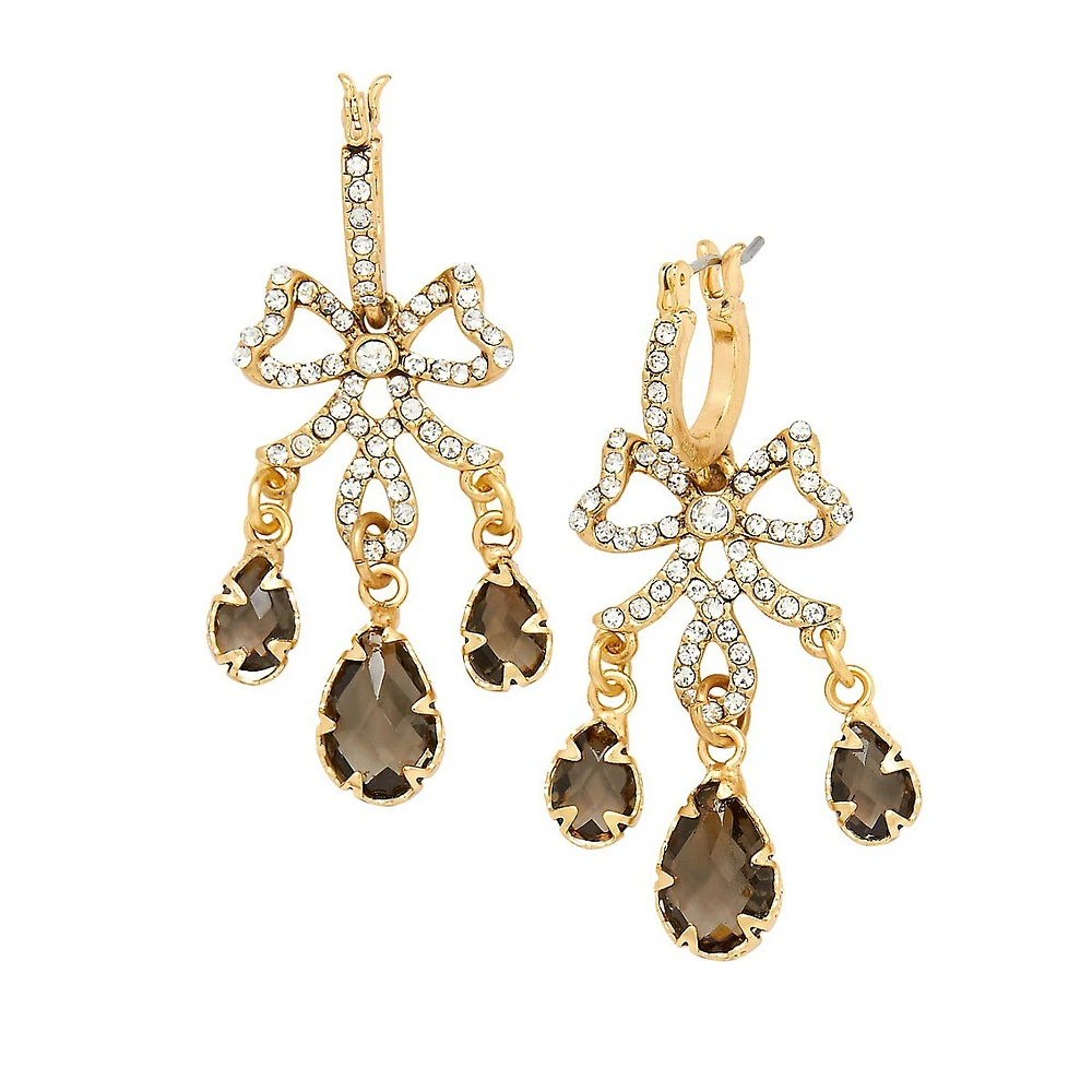 Goldplated & Stone Chandelier Earrings