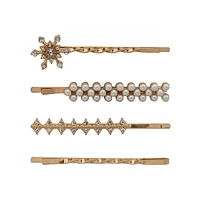 4-Piece Goldtone Snowflake Bobby Pin Set