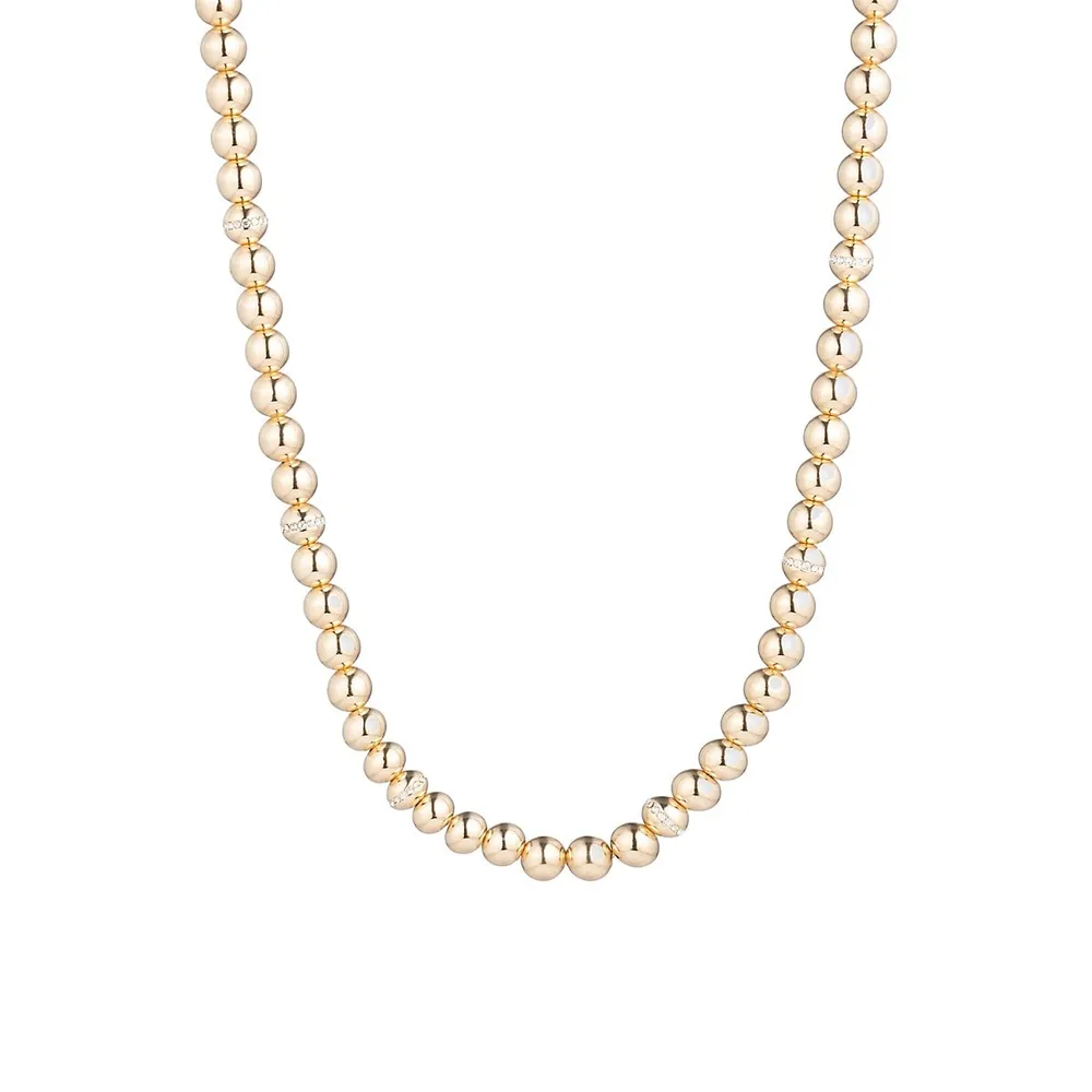 Goldplated & Crystal Bead-Chain Collar Necklace