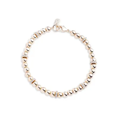 Goldplated & Crystal Ball-Chain Bracelet