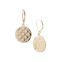 Goldplated Tartan-Embossed Drop Earrings