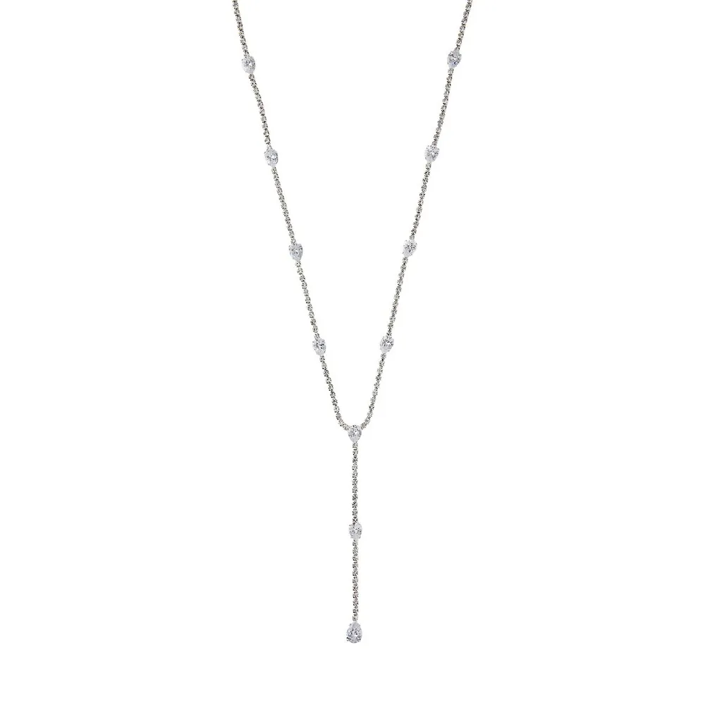 Silvertone, Crystal & Cubic Zirconia Y-Necklace