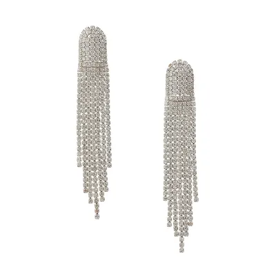 Silvertone & Crystal Fringe Drop Earrings