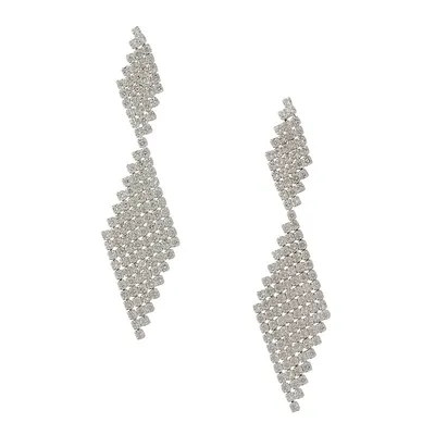 Silvertone & Crystal Chandelier Earrings
