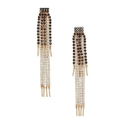 Goldtone & Two-Tone Crystal Linear Earrings
