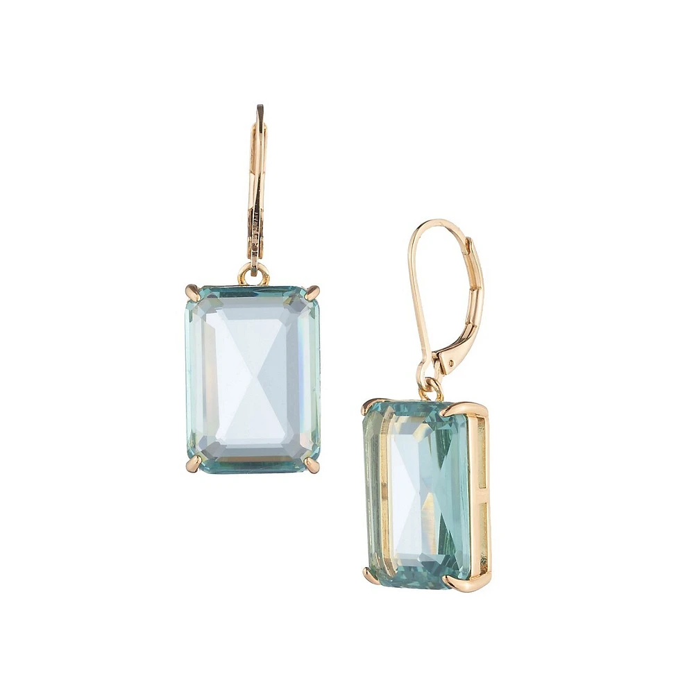 Goldplated & Blue Stone Drop Earrings