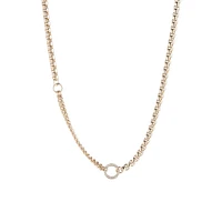 Goldtone & Pavé Crystal Ring Pendant Necklace