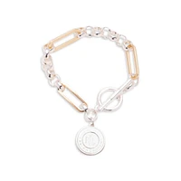 Two-Tone Logo-Coin Flex-Link Bracelet