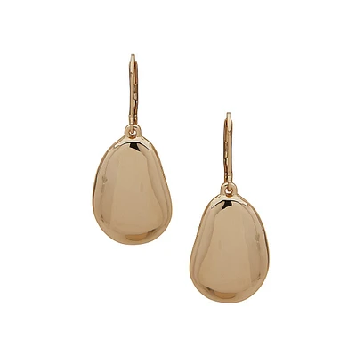 Goldtone Large Pebble Drop Earrings