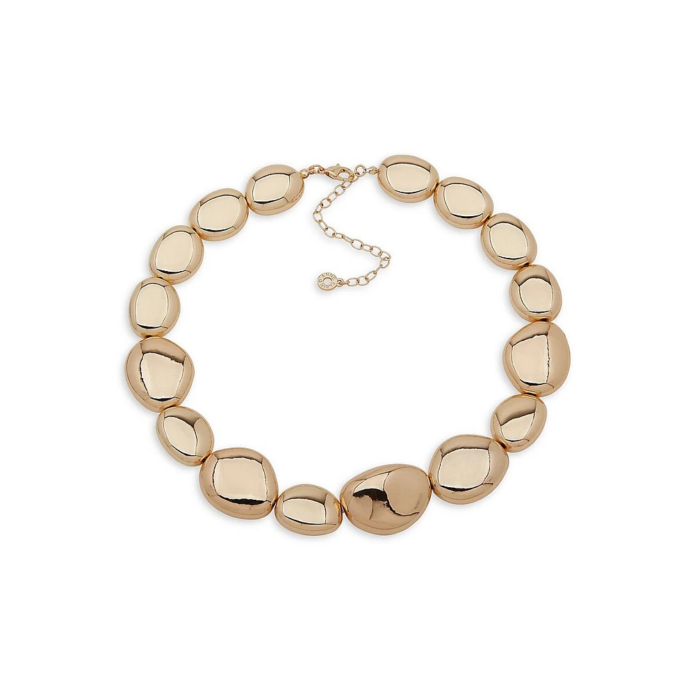 Goldtone Pebble Collar Necklace