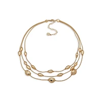 Goldtone Multi-Row Pebble Necklace