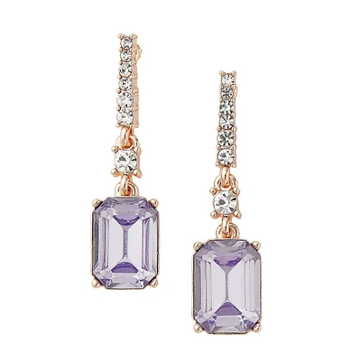 Ton or rose & Boucles d'oreilles pendantes en cristal de verre