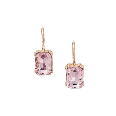 Rose Goldtone & Glass Crystal Drop Earrings