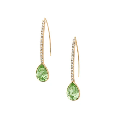 Goldtone & Glass Crystal Pull-Through Earrings
